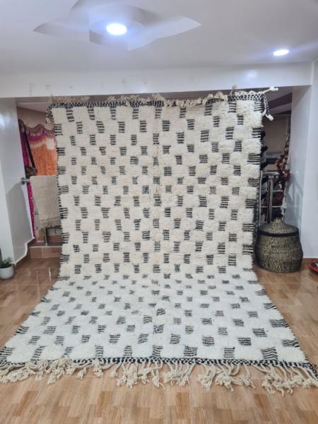 White Liham Marokkaans handgemaakt tapijt